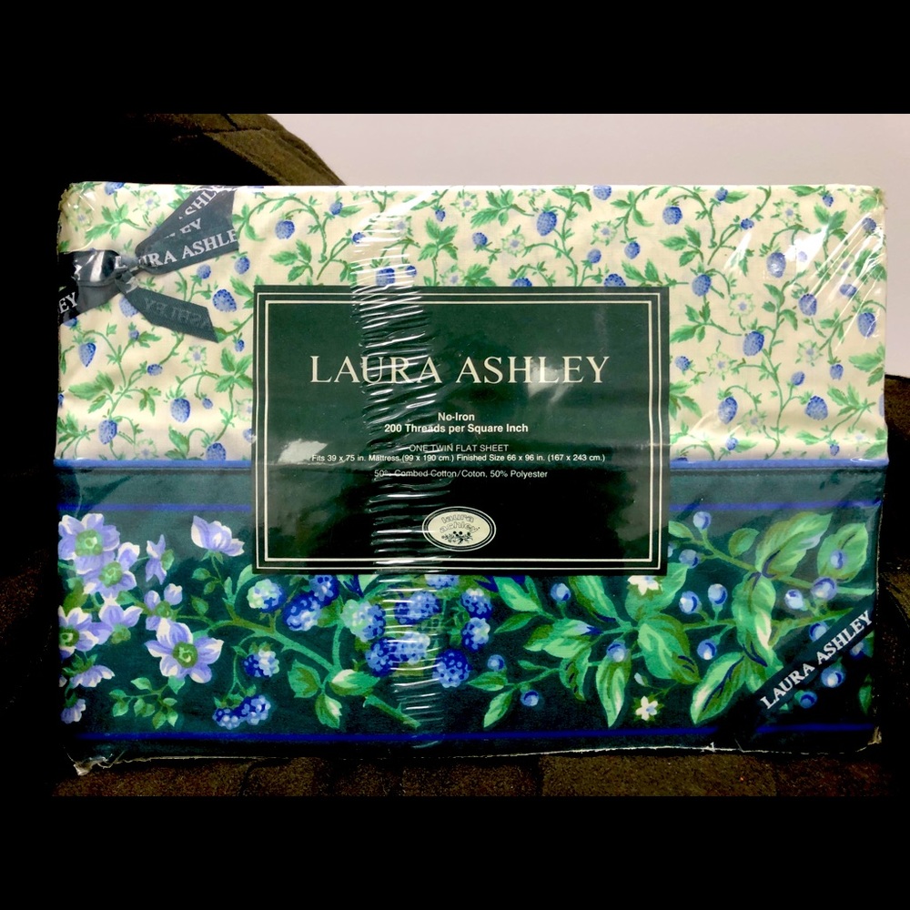 Laura Ashley Home BRAMBLE vintage twin flat sheet